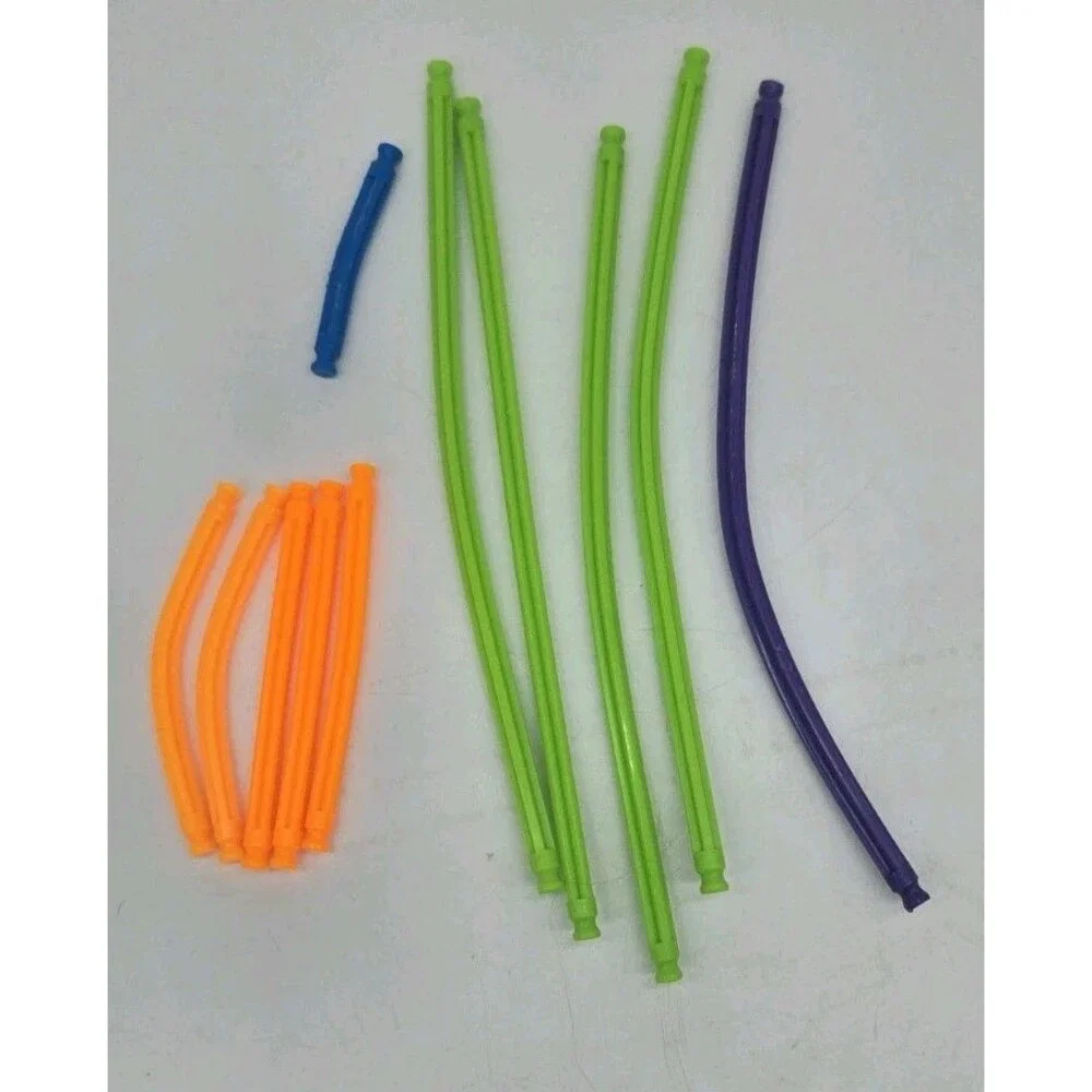 11 Flexible KNEX RODS Mixed Standard Replacement Parts Green Blue Purple Orange